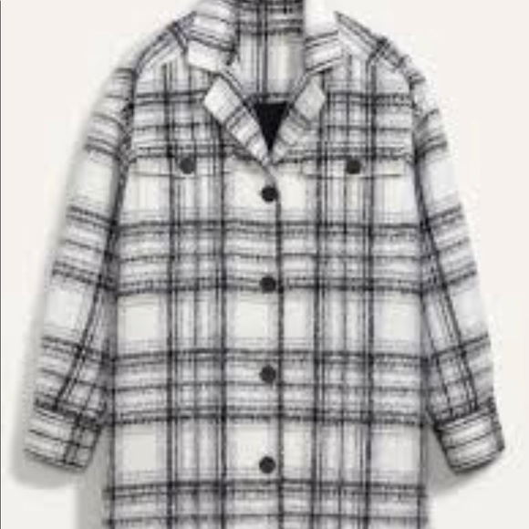 old navy black and white coat